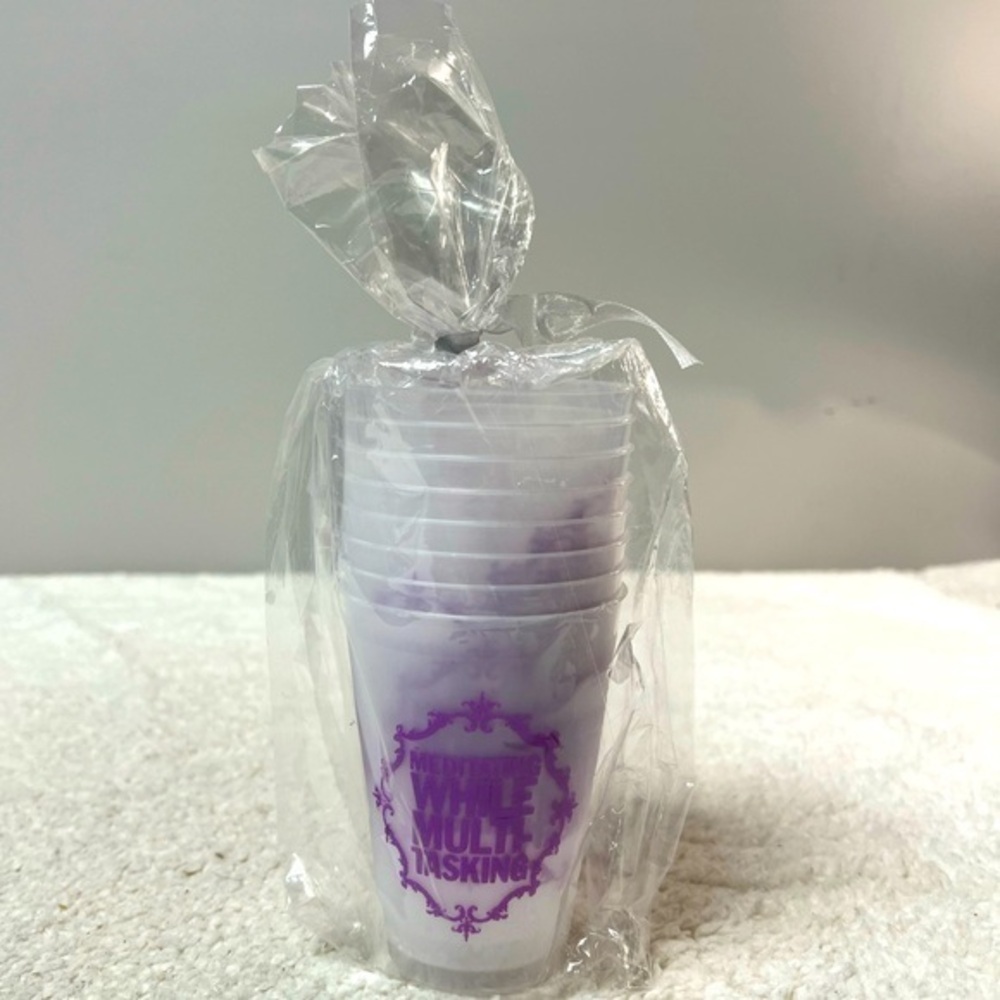 💖2/$12💖Slant “Meditating While Multi-Tasking” 16 Oz. Reusable Flex Cups